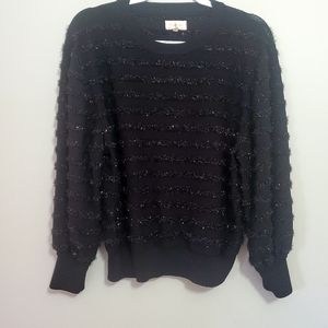 Womens Lou & Grey Fancy Black Sweater Size Small